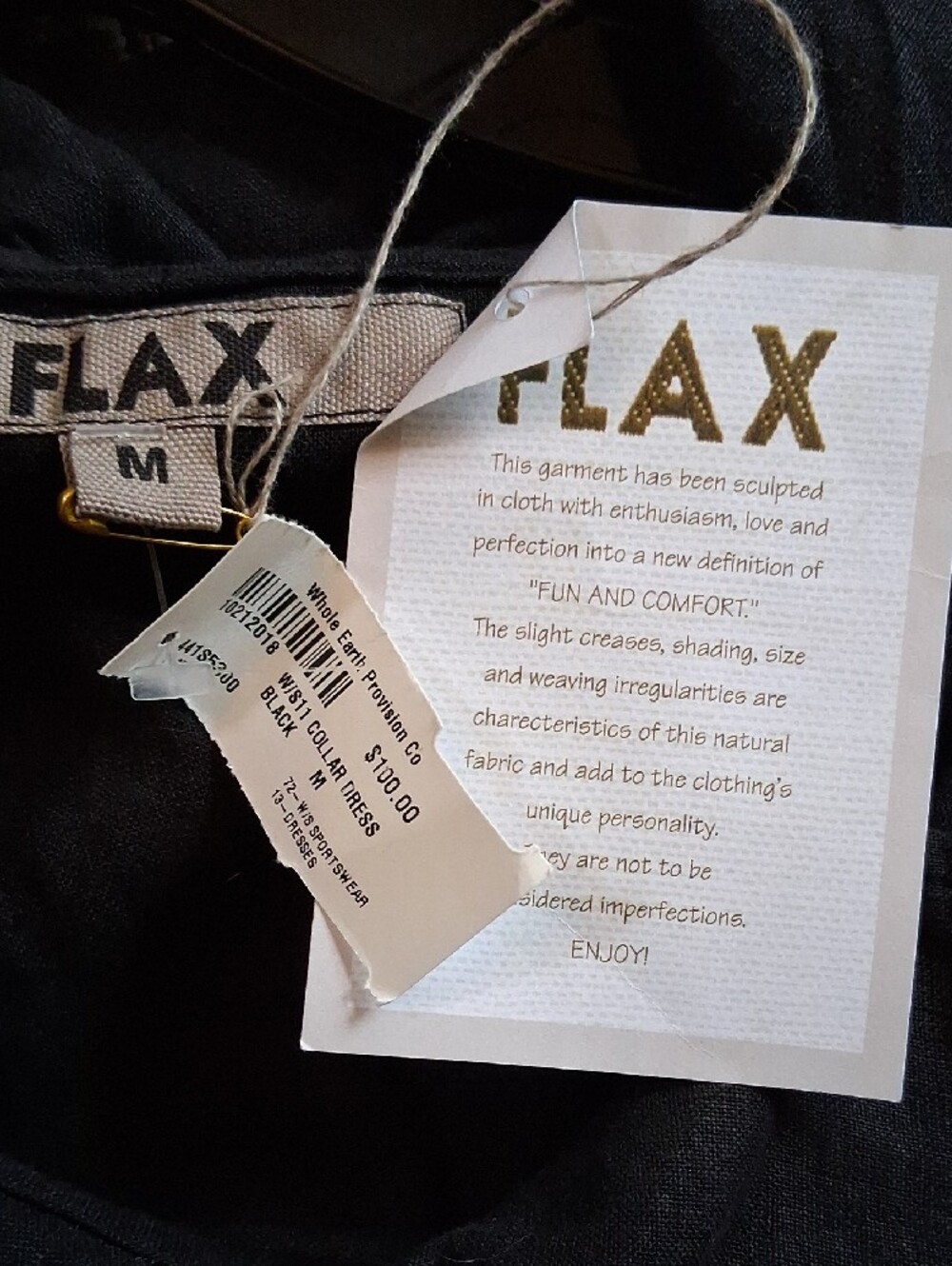 Flax Black Linen Sleeveless Maxi Dress with Soft Neckline - Picture 3 of 6